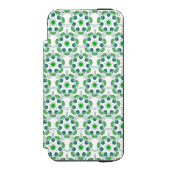葉の模様、葉っぱの模様、緑の葉 INCIPIO iPhoneウォレットケース (フォリオ 正面)