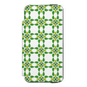葉の模様、葉っぱの模様、緑の葉 INCIPIO iPhoneウォレットケース (フォリオ 正面)