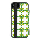 葉の模様、葉っぱの模様、緑の葉 INCIPIO iPhoneウォレットケース (フォリオ裏面)