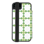 葉の模様、葉っぱの模様、緑の葉 INCIPIO iPhoneウォレットケース (フォリオ裏面)