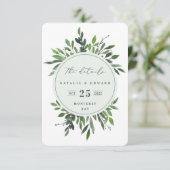 葉の水彩幾何模様の詳細カード エンクロージャーカード (スタンド正面)