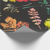 葉の水彩模様の素敵な手描き。手 ラッピングペーパー (角)