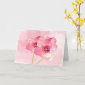 葉の水彩画のブランクのメッセージカード カード (黄色い花)