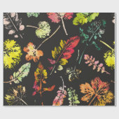 葉の水彩画パターンの狂った美しさ。手描き ラッピングペーパー (フラット)
