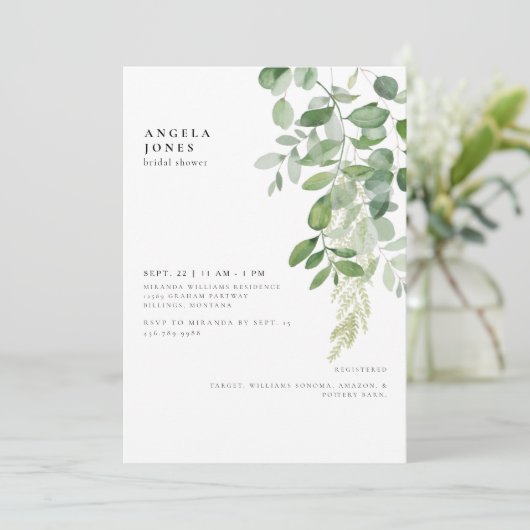 葉の滴るブライダルシャワーの招待状 招待状 (スタンド正面)