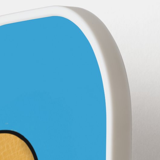 葉の漫画の上の可愛い、幸せなカタツムリイラストレーション ピックルボールラケット (左詳細)