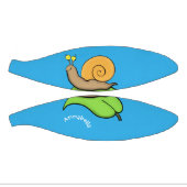 葉の漫画の上の可愛い、幸せなカタツムリイラストレーション ミニバスケットボール (パネル)