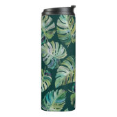 葉の熱帯植物モンステラ。シームレス タンブラー (回転左)