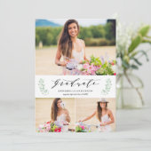 葉の生い茂るラウレルの卒業おめでとうマルチ写真発表 案内状 (スタンド正面)