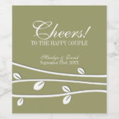 葉の白い枝ワインラベル ワインラベル (シングルラベル)