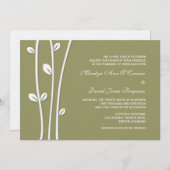 葉の白い枝結婚の 招待状 (正面/裏面)