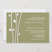 葉の白い枝結婚の 招待状 (正面)