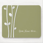 葉の白い枝 マウスパッド (正面)