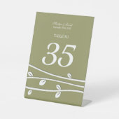 葉の白い枝 台座サイン (正面)