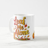 葉の私ひとりだけ – 秋おもしろいのコーヒーマグ コーヒーマグカップ (正面左)