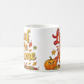 葉の私ひとりだけ – 秋おもしろいのコーヒーマグ コーヒーマグカップ (中央)