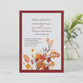 葉の素朴結婚式招待状 招待状 (スタンド正面)