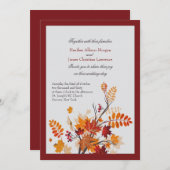 葉の素朴結婚式招待状 招待状 (正面/裏面)