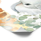 葉の緑のサファリの赤ちゃんシャワー歓迎サイン フォトプリント            (角)