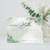 葉の緑の多肉葉ボトルカード内のメッセージ エンクロージャーカード (スタンド正面)