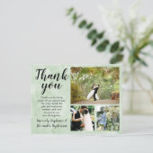 葉の緑の水の色の結婚ありがとうありがとう3写真 ポストカード (スタンド正面)