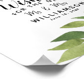 葉の緑の葉のコルクのパーティーに署名結婚する ポスター (角)