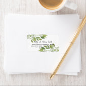 葉の緑の葉の住所 シールパーティー結婚/s ラベル (インサイチュ)