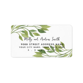 葉の緑の葉の住所 シールパーティー結婚/s ラベル