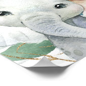 葉の緑の金ゴールドサファリベイビーシャワーウェルカムサイン ポスター (角)