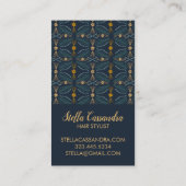 葉の羽毛タエレガントイルモダンパターン 名刺 (裏面)