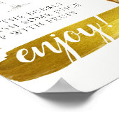 葉の色づくブライダルブランチ ミモザ バー サイン (角)