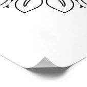 葉の花びらの輪が重なる曼荼羅の簡単なぬり絵 ポスター (角)
