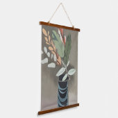 葉の花瓶 ミニマルアート 吊り下げ型タペストリー (傾斜あり)