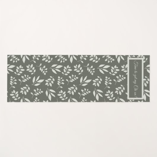 葉の葉のパターンに私の気を取得する時間 ヨガマット (正面(横))