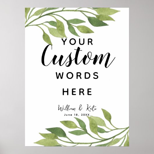 葉の葉の緑が自分の環境を作カスタムる ポスター (正面)