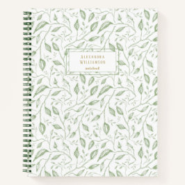 葉の葉ヴィンテージ名（緑） ノートブック