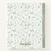 葉の葉ヴィンテージ名（緑） ノートブック (裏面)