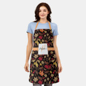 葉の葉(苗字あり) エプロン (着用した状態)