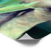 葉の虫の上の緑のキリギリス ポスター (角)