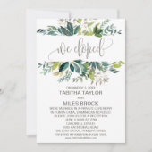 葉の装飾で挙式のみの披露パーティー 招待状 (正面)