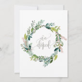 葉の装飾で挙式のみの披露パーティー 招待状 (裏面)