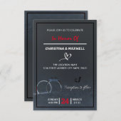 葉の装飾のフープ 結婚式の招待状 出欠カード (正面/裏面)