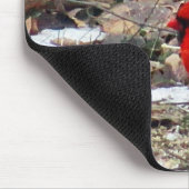 葉の赤く基本的な鳥 マウスパッド (コーナー)