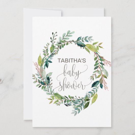 葉の赤ちゃんシャワー 招待状 (裏面)