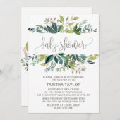 葉の赤ちゃんシャワー 招待状 (正面/裏面)
