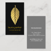 葉の金ゴールドの自然のロゴのヨガの黙想のエコのマッサージ 名刺 (正面/裏面)