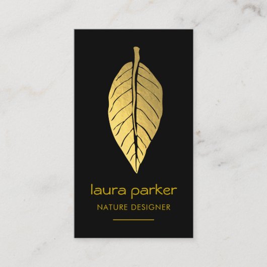 葉の金ゴールドの自然のロゴのヨガの黙想のエコのマッサージ 名刺 (正面)