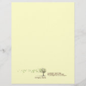 葉の黄色いレターヘッドが付いている禅の風の木 レターヘッド (正面)