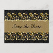 葉の黄金の渦巻き日付保存 案内ポストカード (正面)