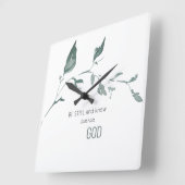 葉は静かで私が神であることを知っている スクエア壁時計 (傾斜)